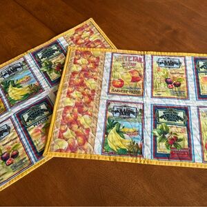 Set of two quilted placemats